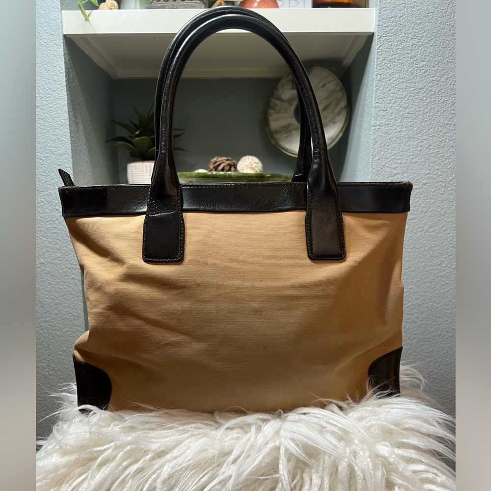 GUCCI Web Sherry Line Tote Bag Canvas Leather Purse- 💎Authenticated 💎 - Picture 5 of 16